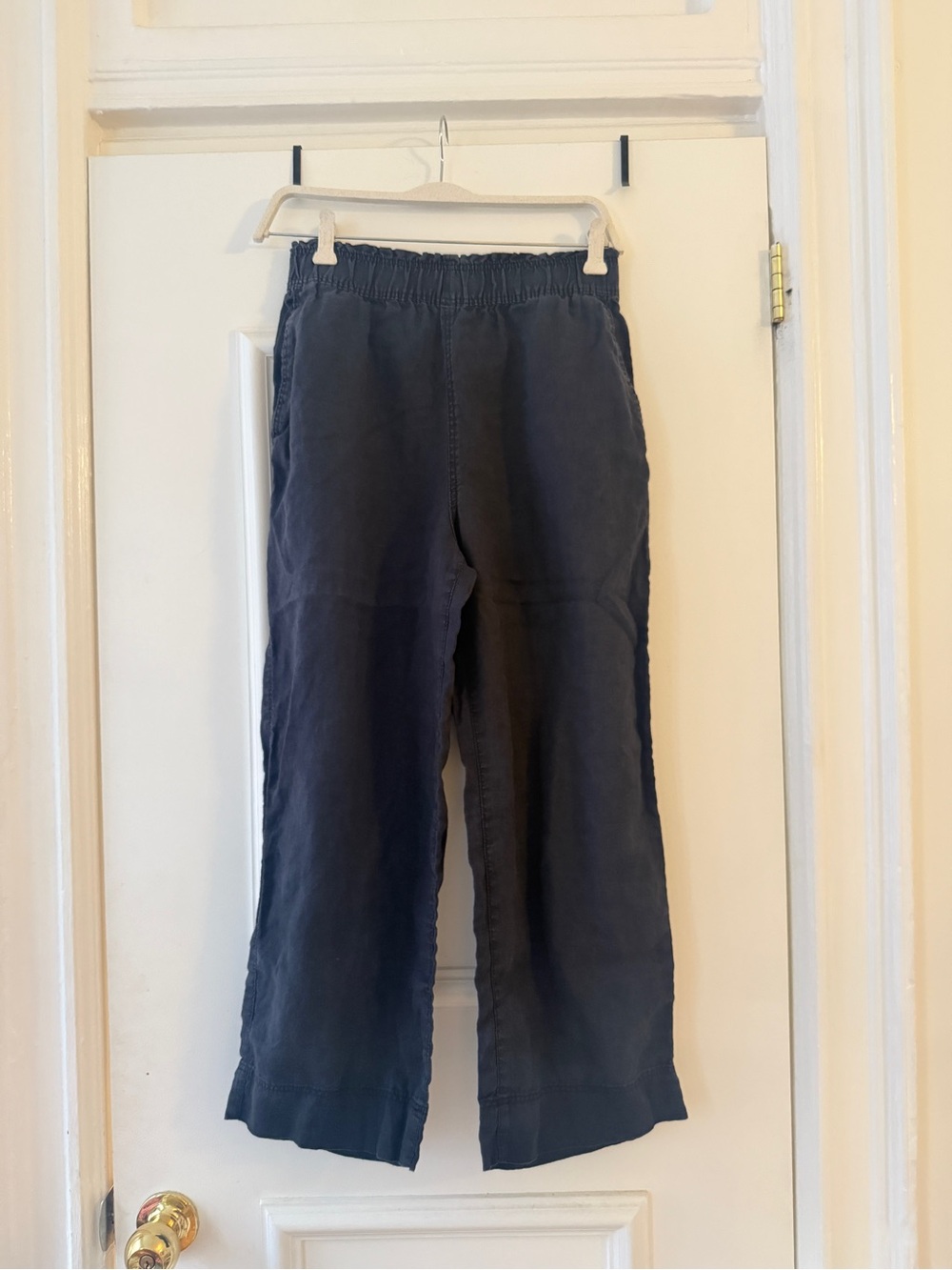100% Linen Black Cropped Pants